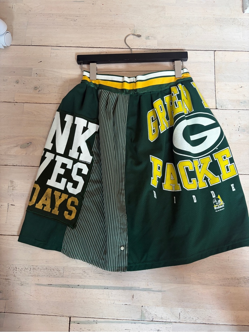 Green Bay Packers Upcycled Green Graphic Skirt